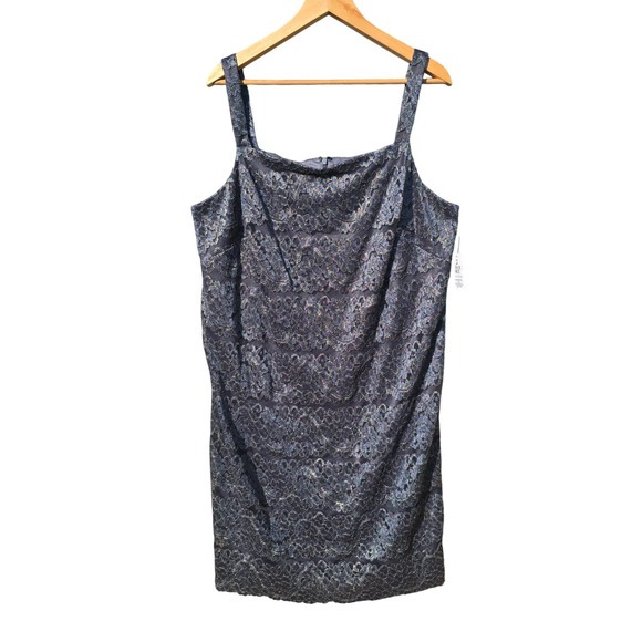 Jessica Howard NWT Lace‎ Sheath Sleeveless Party Cocktail Dress Charcoal Sz 16W - Picture 7 of 10